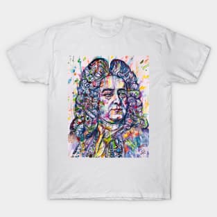 GEORGE FRIDERIC HANDEL watercolor and inks portrait T-Shirt